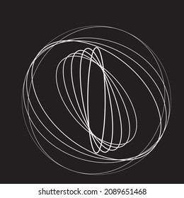 Lines in Circle Form . Spiral Vector Illustration .Technology round. Linear Logo . Design element . Abstract Geometric shape .