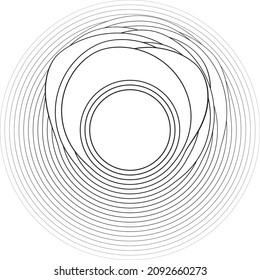 Lines in Circle Form . Spiral Vector Illustration . Line art .Technology round. Wave Logo . Design element . Abstract Geometric shape .