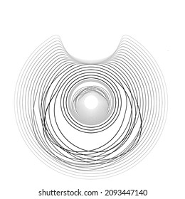 Lines in Circle Form . Spiral Vector Illustration . Line art .Technology round. Wave Logo . Design element . Abstract Geometric shape .