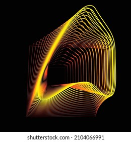 Lines in Circle Form . Spiral Vector Illustration .Technology round. Wave Logo . Design element . Abstract Geometric shape .
