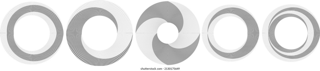 Lines in Circle Form . Spiral Vector Illustration .Technology round. Wave Logo . Design element . Abstract Geometric shape .