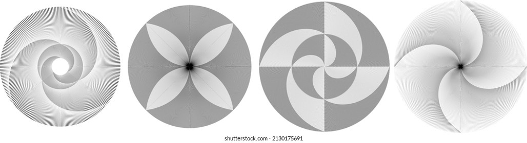 Lines in Circle Form . Spiral Vector Illustration .Technology round. Wave Logo . Design element . Abstract Geometric shape .