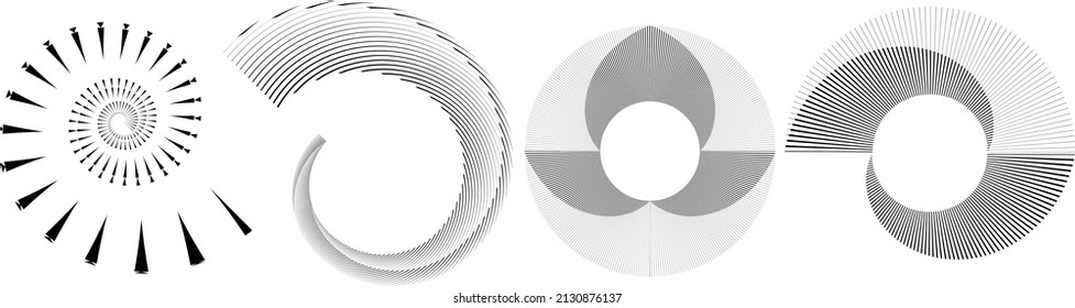 Lines in Circle Form . Spiral Vector Illustration .Technology round. Wave Logo . Design element . Abstract Geometric shape .