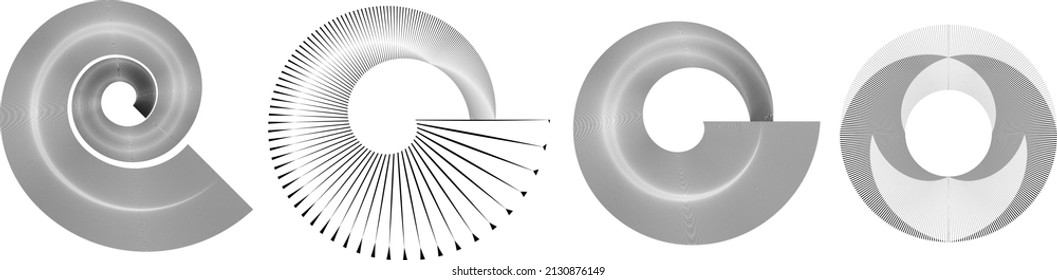 Lines in Circle Form . Spiral Vector Illustration .Technology round. Wave Logo . Design element . Abstract Geometric shape .