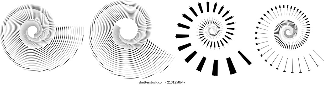 Lines in Circle Form . Spiral Vector Illustration .Technology round. Wave Logo . Design element . Abstract Geometric shape .