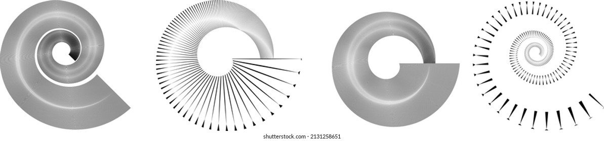 Lines in Circle Form . Spiral Vector Illustration .Technology round. Wave Logo . Design element . Abstract Geometric shape .