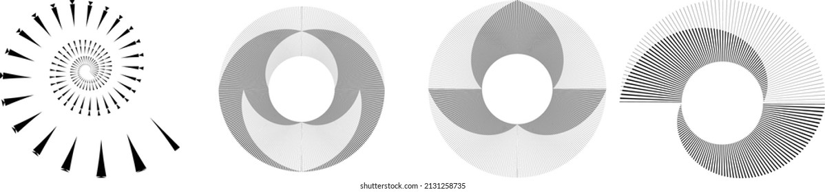 Lines in Circle Form . Spiral Vector Illustration .Technology round. Wave Logo . Design element . Abstract Geometric shape .