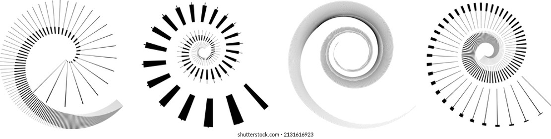 Lines in Circle Form . Spiral Vector Illustration .Technology round. Wave Logo . Design element . Abstract Geometric shape .