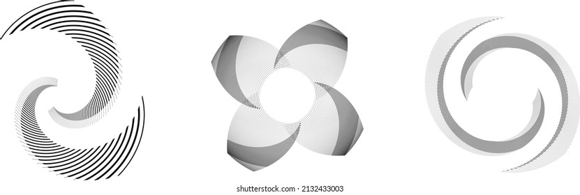 Lines in Circle Form . Spiral Vector Illustration .Technology round. Wave Logo . Design element . Abstract Geometric shape .