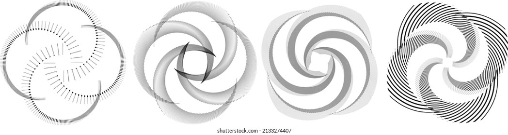 Lines in Circle Form . Spiral Vector Illustration .Technology round. Wave Logo . Design element . Abstract Geometric shape .