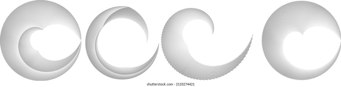 Lines in Circle Form . Spiral Vector Illustration .Technology round. Wave Logo . Design element . Abstract Geometric shape .