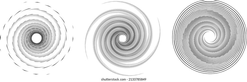 Lines in Circle Form . Spiral Vector Illustration .Technology round. Wave Logo . Design element . Abstract Geometric shape .