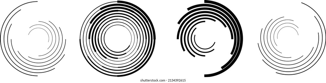 Lines in Circle Form . Spiral Vector Illustration .Technology round. Wave Logo . Design element . Abstract Geometric shape .