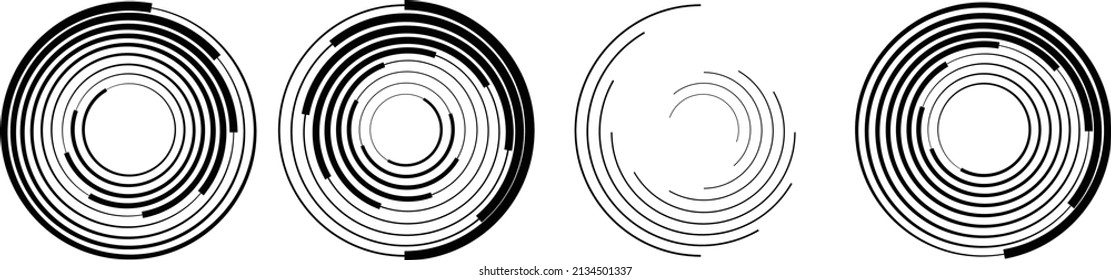 Lines in Circle Form . Spiral Vector Illustration .Technology round. Wave Logo . Design element . Abstract Geometric shape .