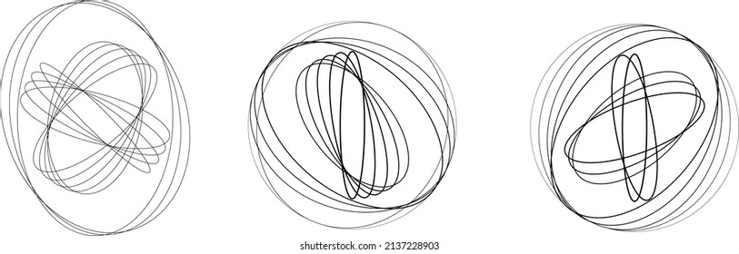 Lines in Circle Form . Spiral Vector Illustration .Technology round. Linear Logo . Design element . Abstract Geometric shape .