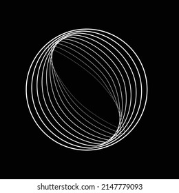 Lines in Circle Form . Spiral Vector Illustration .Technology round. Wave Logo . Design element . Abstract Geometric shape .