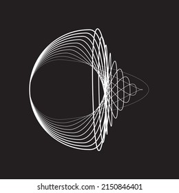 Lines in Circle Form . Spiral Vector Illustration .Technology round. Linear Logo . Design element . Abstract Geometric shape .