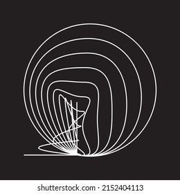 Lines in Circle Form . Spiral Vector Illustration .Technology round. Wave Logo . Design element . Eliptical lines .Abstract Geometric round shape 