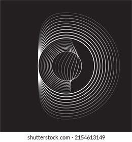 Lines in Circle Form . Spiral Vector Illustration .Technology round. Wave Logo . Design element . Abstract Geometric shape .