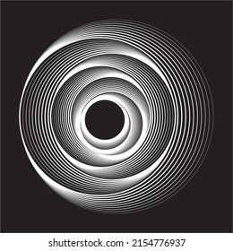 Lines in Circle Form . Spiral Vector Illustration .Technology round. Wave Logo . Design element . Abstract Geometric shape .