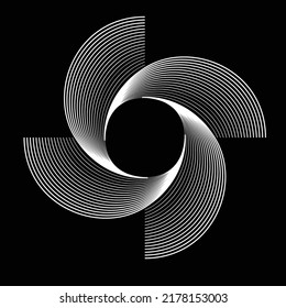 Lines in Circle Form . Spiral Vector Illustration .Technology round. Wave Logo . Design element . Abstract Geometric shape .