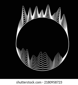 Lines in Circle Form . Spiral Vector Illustration .Technology round. Wave Logo . Design element . glitched lines .Abstract Geometric round shape 