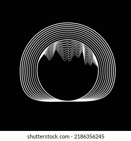 Lines in Circle Form . Spiral Vector Illustration .Technology round. Wave Logo . Design element . glitched lines .Abstract Geometric round shape 