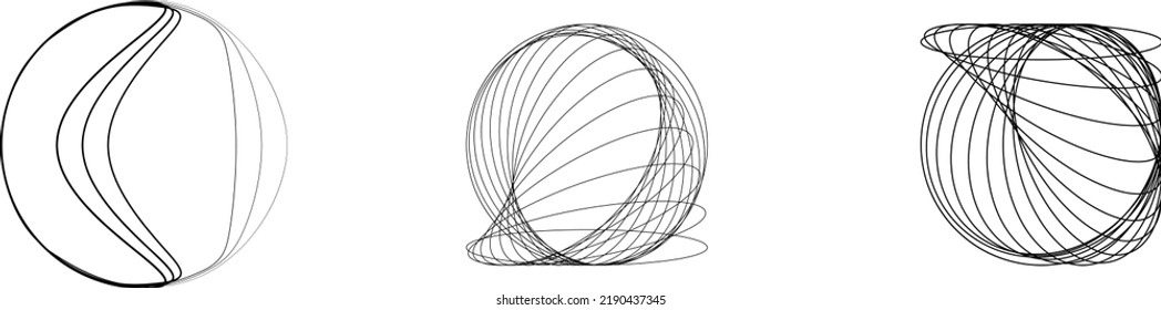 Lines in Circle Form . Spiral Vector Illustration .Technology round. Wave Logo . Design element . glitched lines .Abstract Geometric round shape 