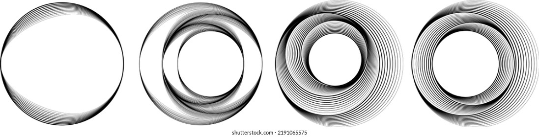 Lines in Circle Form . Spiral Vector Illustration .Technology round. Wave Logo . Design element . glitched lines .Abstract Geometric round shape 