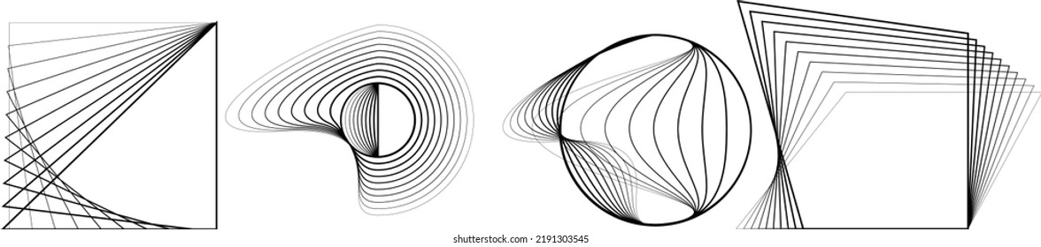 Lines in Circle Form . Spiral Vector Illustration .Technology round. Wave Logo . Design element . glitched lines .Abstract Geometric round shape 