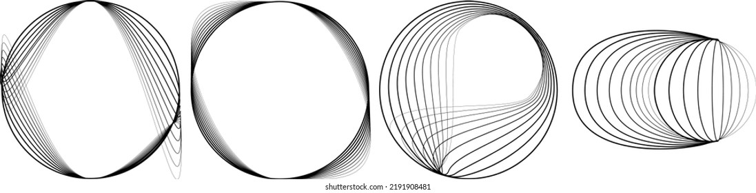 Lines in Circle Form . Spiral Vector Illustration .Technology round. Wave Logo . Design element . glitched lines .Abstract Geometric round shape 