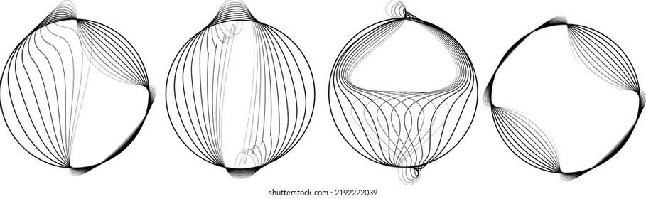 Lines in Circle Form . Spiral Vector Illustration .Technology round. Wave Logo . Design element . glitched lines .Abstract Geometric round shape 