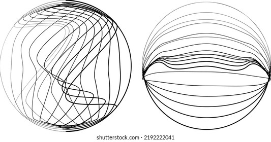 Lines in Circle Form . Spiral Vector Illustration .Technology round. Wave Logo . Design element . glitched lines .Abstract Geometric round shape 