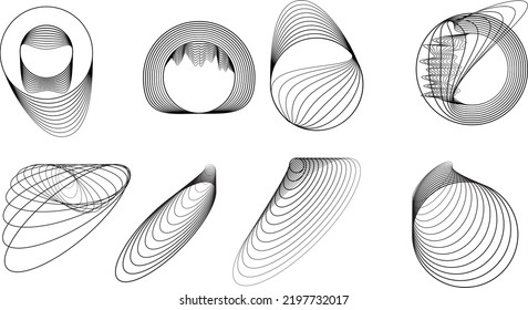 Lines in Circle Form . Spiral Vector Illustration .Technology round. Wave Logo . Design element . Abstract Geometric shape .