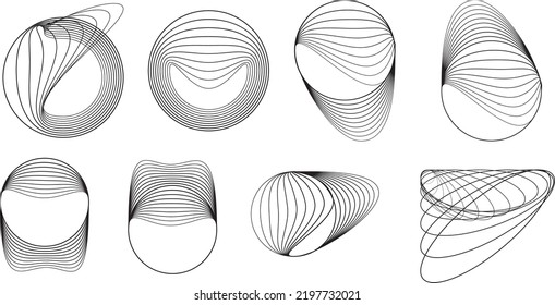 Lines in Circle Form . Spiral Vector Illustration .Technology round. Wave Logo . Design element . Abstract Geometric shape .