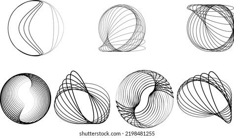 Lines in Circle Form . Spiral Vector Illustration .Technology round. Wave Logo . Design element . Abstract Geometric shape .