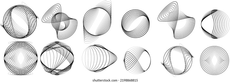 Lines in Circle Form . Spiral Vector Illustration .Technology round. Wave Logo . Design element . Abstract Geometric shape .