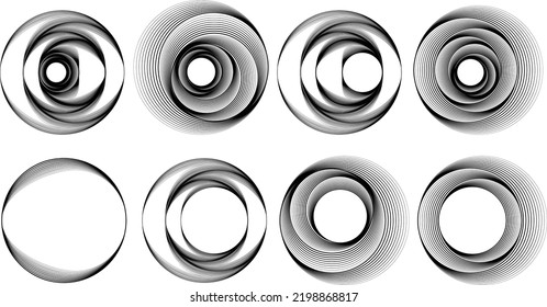 Lines in Circle Form . Spiral Vector Illustration .Technology round. Wave Logo . Design element . Abstract Geometric shape .