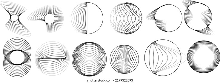 Lines in Circle Form . Spiral Vector Illustration .Technology round. Wave Logo . Design element . Abstract Geometric shape .
