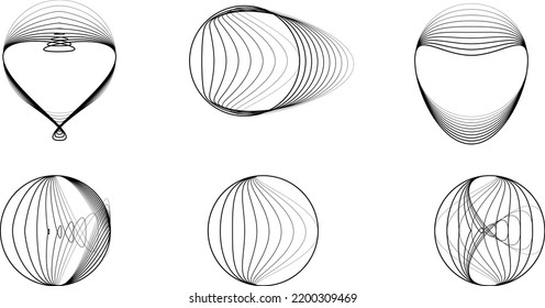 Lines in Circle Form . Spiral Vector Illustration .Technology round. Wave Logo . Design element . glitched lines .Abstract Geometric round shape 