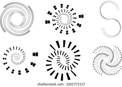 Lines in Circle Form . Spiral Vector Illustration .Technology round. Wave Logo . Design element . Abstract Geometric shape .