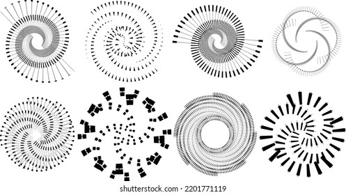 Lines in Circle Form . Spiral Vector Illustration .Technology round. Wave Logo . Design element . Abstract Geometric shape .