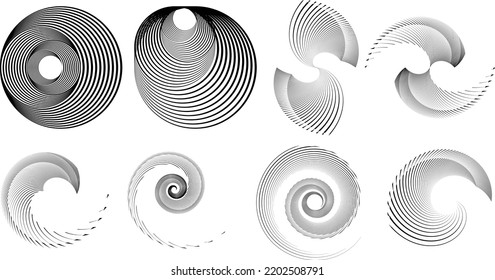 Linien in Circle Form . Spiral Vector Illustration .Technology Runde. Wave Logo . Design-Element. Abstrakte Geometrische Form.