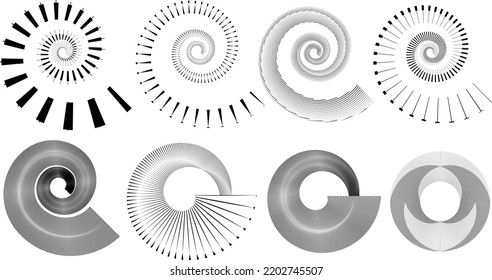 Lines in Circle Form . Spiral Vector Illustration .Technology round. Wave Logo . Design element . Abstract Geometric shape .