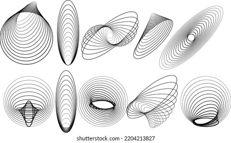 Lines in Circle Form . Spiral Vector Illustration .Technology round. Wave Logo . Design element . Abstract Geometric shape .