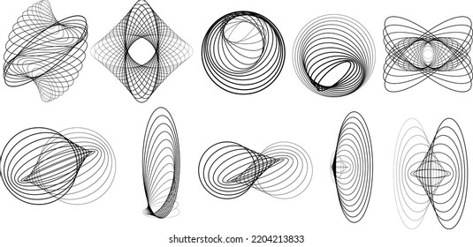 Lines in Circle Form . Spiral Vector Illustration .Technology round. Wave Logo . Design element . Abstract Geometric shape .