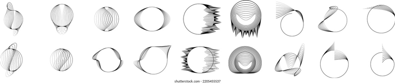 Lines in Circle Form . Spiral Vector Illustration .Technology round. Wave Logo . Design element . glitched lines .Abstract Geometric round shape 