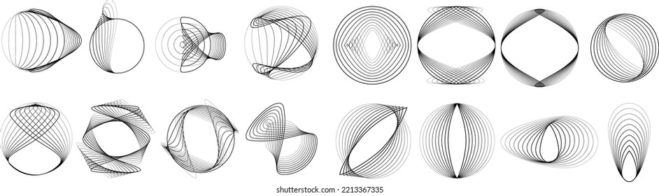 Lines in Circle Form . Spiral Vector Illustration .Technology round. Wave Logo . Design element . glitched lines .Abstract Geometric round shape 