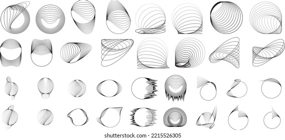 Lines in Circle Form . Spiral Vector Illustration .Technology round. Wave Logo . Design element . glitched lines .Abstract Geometric round shape 