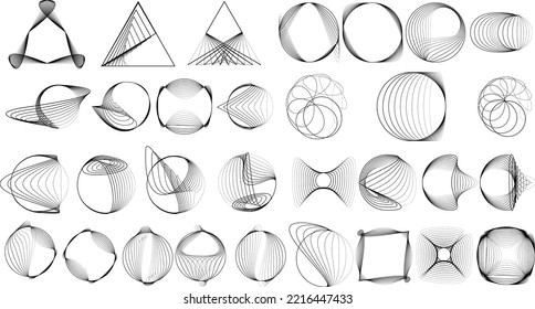 Lines in Circle Form . Spiral Vector Illustration .Technology round. Wave Logo . Design element . glitched lines .Abstract Geometric round shape 